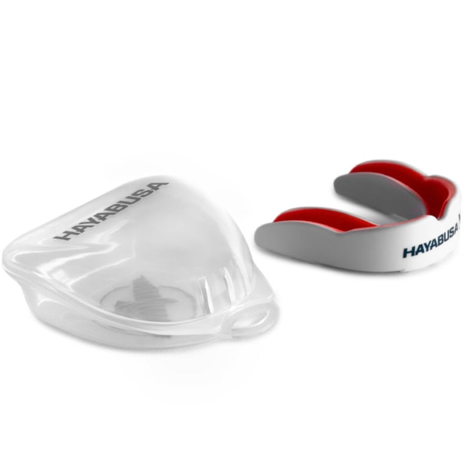 Hayabusa Combat Mouthguard - Adult - white/red