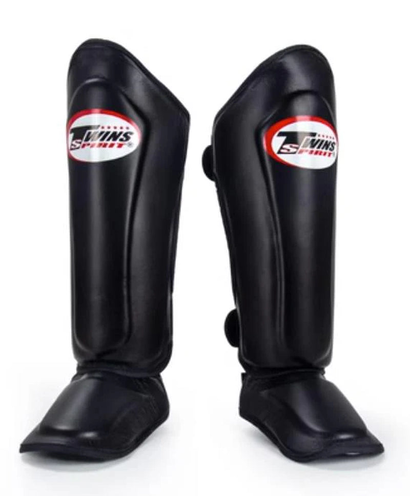 SGL-10 MUAY THAI BOXING MMA SHIN GUARD PROTECTOR Leather XS-XL Black