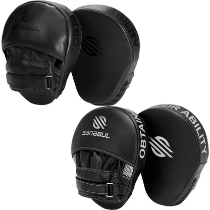 Sanabul Essential Curved Punch Mitts - Zwart / Zilver